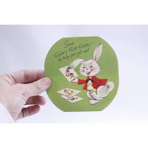 Cute Little Animals, Get Well, Vintage Greeting Card, Folding, Funny Message,